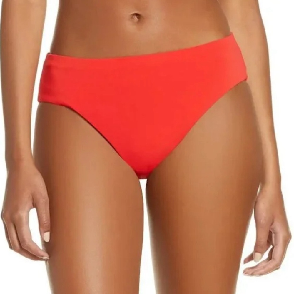 ROBIN Piccone "Ava" High Waist Bikini Bottoms in Red